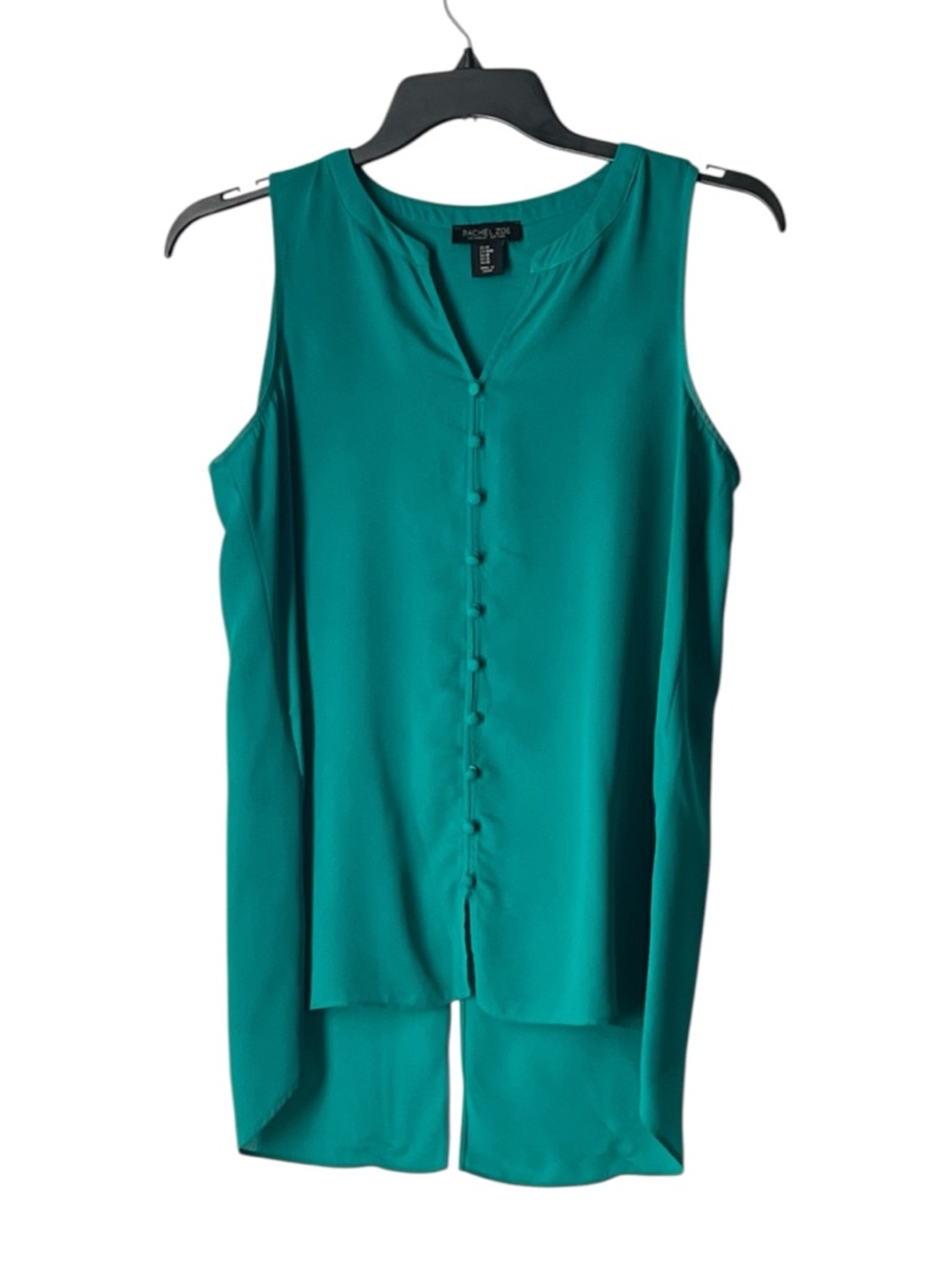Rachel Zoe Teal Sleeveless Button-Front Camisole, Size M